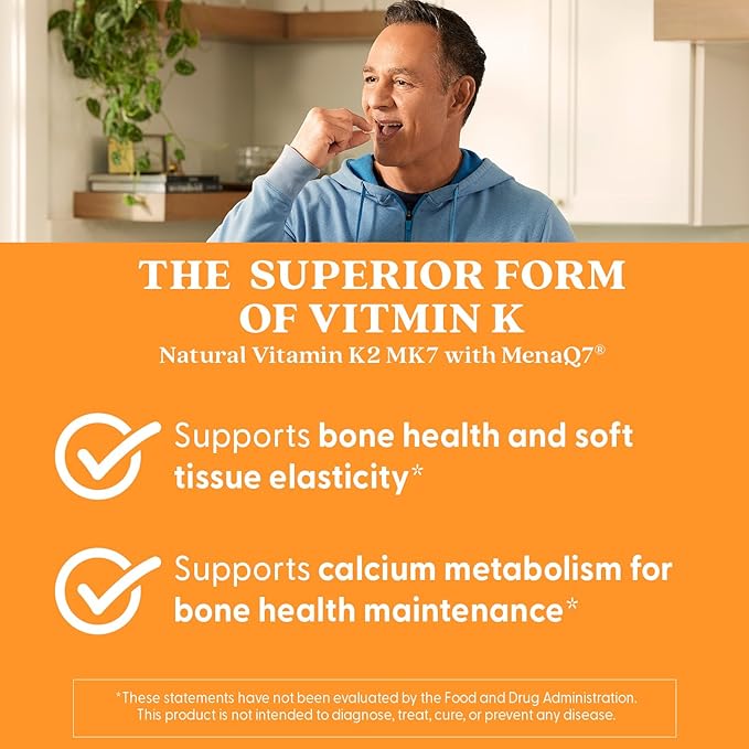 Doctor's Best Natural Vitamin K2 MK7 Supplement for Men &amp Women - Bone Health Support 45 mcg Vitamin K-2 MK-7 Capsules with MenaQ7 Calcium Support Non GMO Vegan - 180 Veg Caps