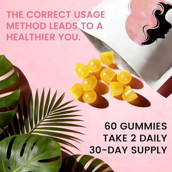 Feminine Balance Gummies for Women Premium Hawaiian Pineapple Gummies with Vitamin C – Supports Women pH Balance Healthy Odor Flora Immune &amp Vaginal Health – Vegan Gluten-Free 60 Count