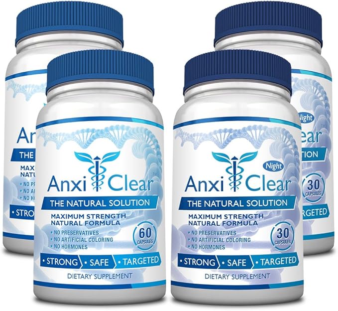 Consumer Health AnxiClear - Boosts Mood Calms The Mind Elevates Serotonin Levels - 5-HTP L-thianine - 1 Day + 1 Night