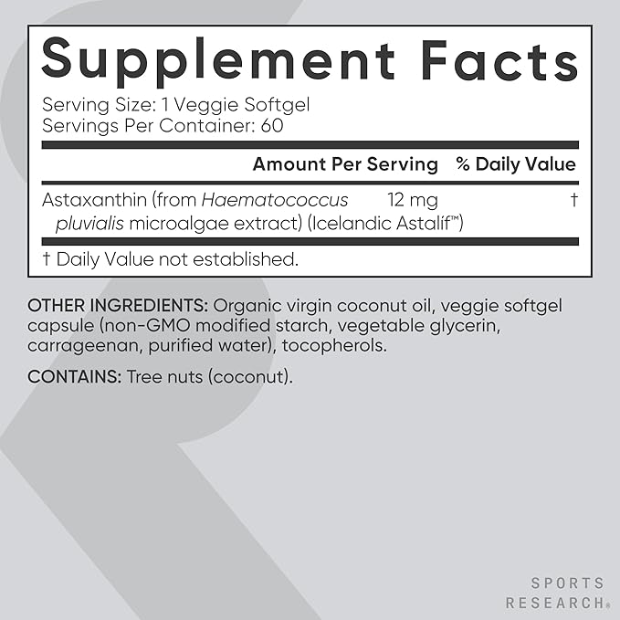 Sports Research® Vegan Antioxidant Support Pack - Omega-3 Algae Oil and Plant Based Astaxanthin Softgels for Antioxidant Activity Skin &amp Eye Health (60 Veggie Softgels Each)