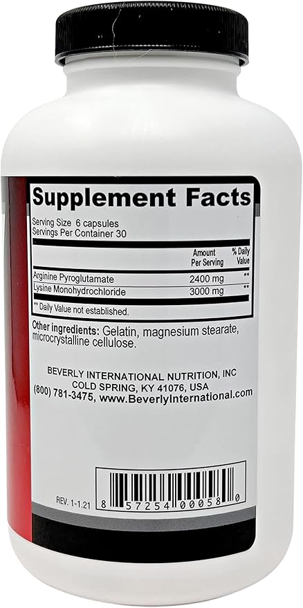 Beverly International GH Factor 180 Capsules. Arginine and Lysine Supplement Amino Acid Formula. Revitalize Your Physique.