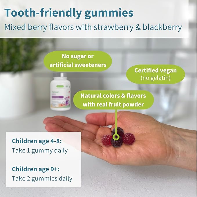 Igennus Methylated Kids Multivitamin Gummy MTHFR No Artificial Sweeteners or Flavors Sugar Free Age 4+ 90 Natural Berry Flavor Gummies from Fruit Powder Non-GMO Halal Clean Label x6