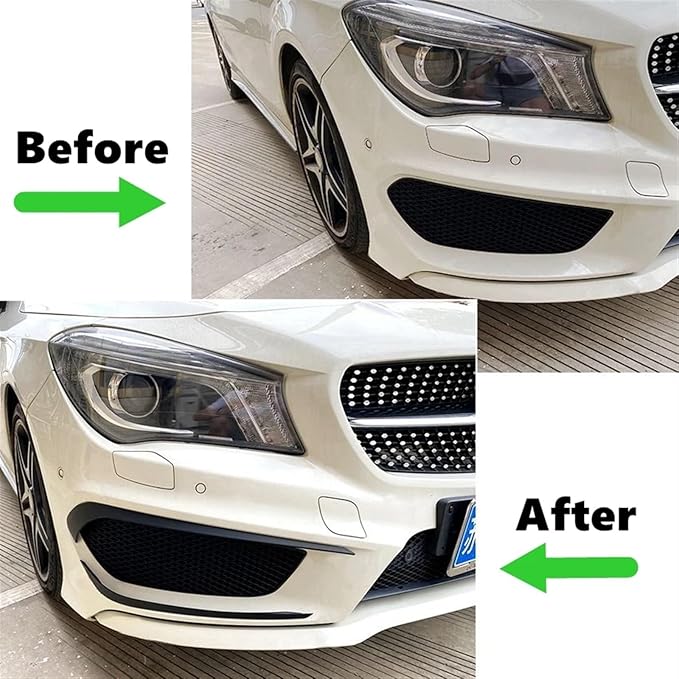 Kiyah Car Front Bumper Splitter Spoiler Fog Light Canard Compatible For Mercedes Benz CLA Class C117 CLA45 CLA220 CLA250 AMG 2013 2014 2015 (Color : 1 set)