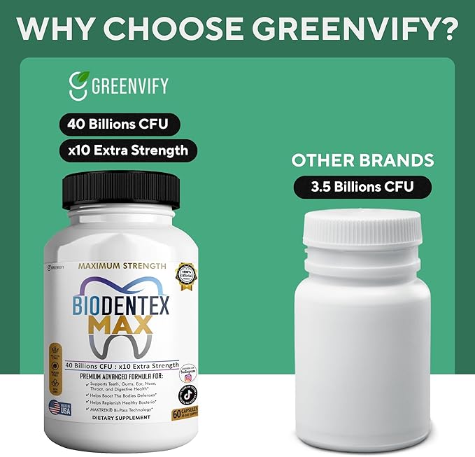 BioDentex Max Maximum Strength Probiotic Supplement 40 Billion CFU 60 Capsules with MAKTREK Bi-Pass Technology for Digestive Health Support (2)