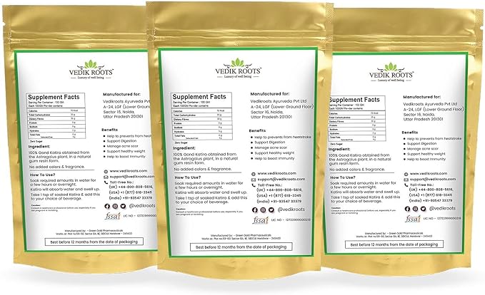 Gond Katira 100g Natural Body Cooling &amp Hydrating Superfood Supports Digestion &amp Gut Health Rich in Fiber &amp Nutrients Perfect for Summer Drinks Desserts &amp Ayurvedic Wellness (Pack of