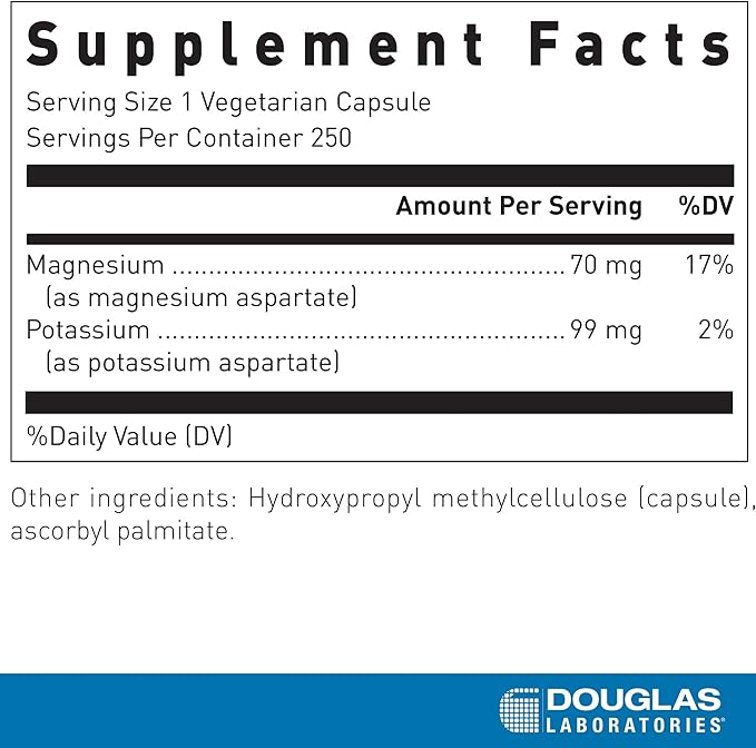 Douglas Laboratories Magnesium/Potassium Aspartate | 250 Vegetarian Capsules