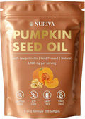NURIVA Pumpkin Seed Oil with Saw Palmetto – Cold Pressed Pure Virgin Oil Rich in Essential Fatty Acids &amp Phytosterols – Supports Hair Urinary &amp Prostate Health – Non-GMO 100% Natural(1pc)