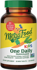 MegaFood Kids One Daily Multivitamin - Convenient Mini Multivitamin for Kids - with Zinc Vitamins C B &amp D - Vegetarian Gluten Free Non GMO - 60 Tablets 60 Servings