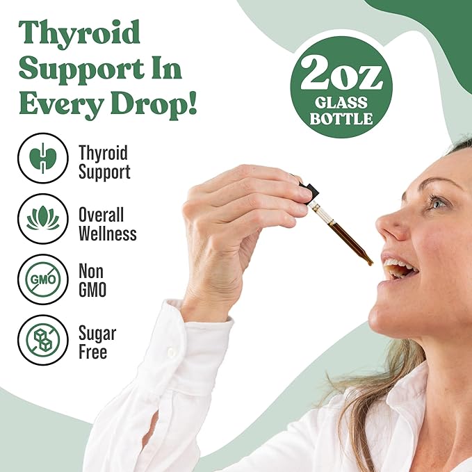 Thyrobin - Advanced Thyroid Support Supplement - Liquid Delivery for Better Absorption - Iodine Stinging Nettle Kelp Astragalus Ashwagandha &amp More!