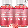 Calcium Citrate Gummies - 1200mg Calcium Gummies with Magnesium Zinc Vitamin D3K2 B6 B12 for Bone Muscle Joints Immune Support High Absorption Calcium Supplements for Women Peach Flavor