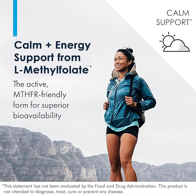Metabolic Maintenance L-Methylfolate 15 mg - Supports a Healthy Mindset - Active Folate for Methylation Support &amp Biochemical Reactions - Highly Bioavailable - 60 Servings - 60 Capsules