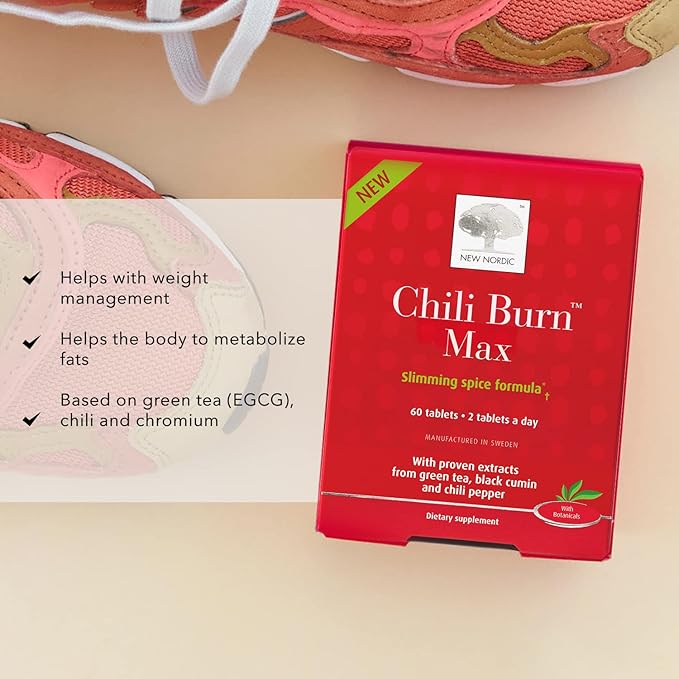 New Nordic Chili Burn Max Natural Slimming &amp Weight Loss Formula Supplement 60 Count (Pack of 1)