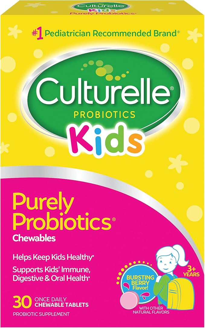 Culturelle Kids Probiotic + Fiber Packets (Ages 3+) - 60 Count - Digestive Health &amp Immune Support - Helps Restore Regularity &amp Kids Chewable Daily Probiotic for Kids