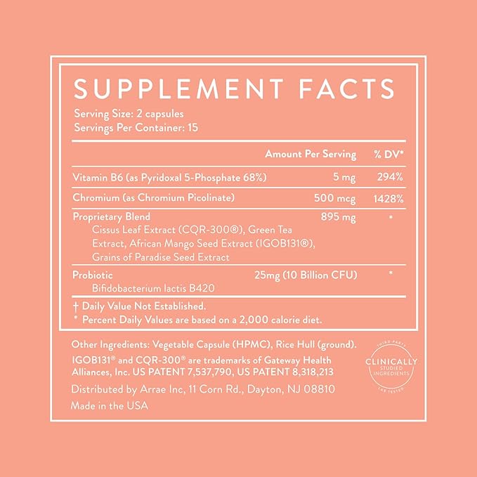 Arrae MB-1 Metabolism Support Supplement for Women | Natural Digestive &amp Energy Formula | 30 Capsules