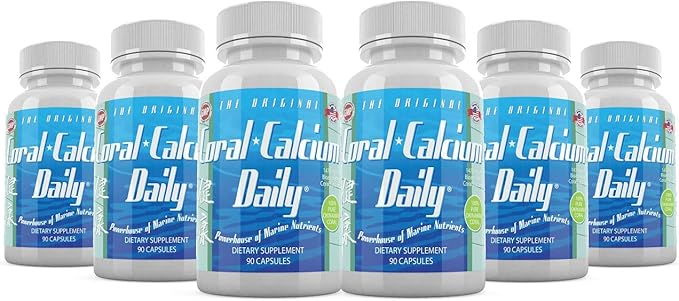 Daily Health - Pure Okinawa Coral Calcium - Marine-Grade Supplement with 72 Trace Minerals - 1475mg 540 Vegetable Capsules (6 Month Supply)