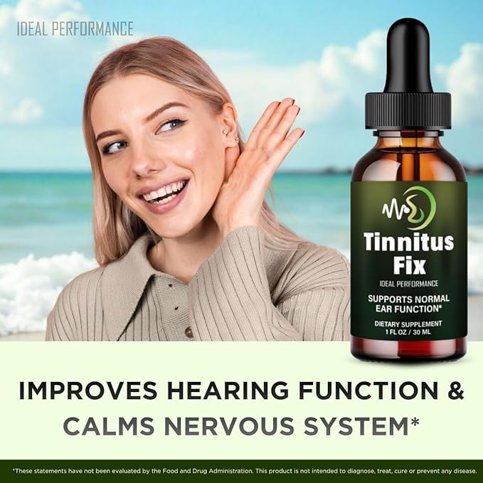 Tinnitus Fix Drops Official TinnitusFix Tinnitus Relief for Ringing Ears Advanced Ear Health Support Supplement Liquid Drop All Natural for Healthy Ringing Ear Tinnitus Fix Dropper Reviews (1 Pack)