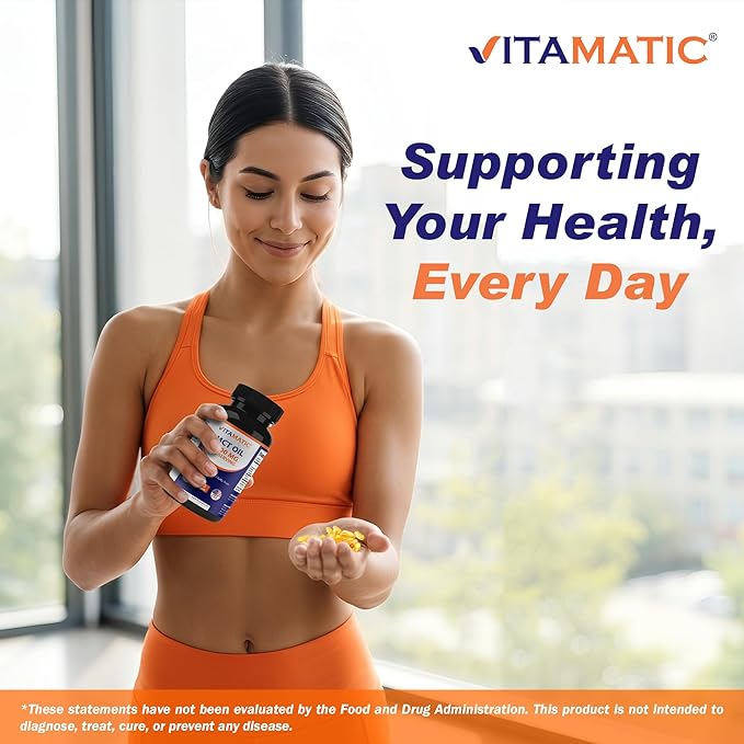 Vitamatic 2 Packs MCT Oil Capsules 3000 mg per Serving - 180 Softgels - from Coconut Oil - Contains 55% caprylic Acid C8 and 40% capric Acid C10 (Total 360 Softgel)