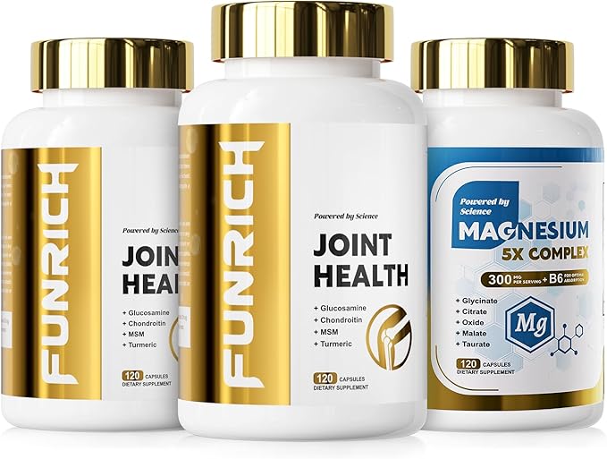 60-Day Supply Move &amp Relax Bundle Glucosamine Complex &amp Magnesium Complex Supplement Set 3 Individual Bottles Glucosamine Complex and Magnesium Complex