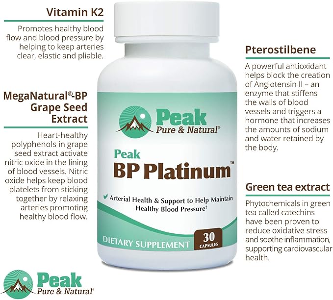 Peak BP Platinum from Peak Pure &amp Natural - 30 Capsules