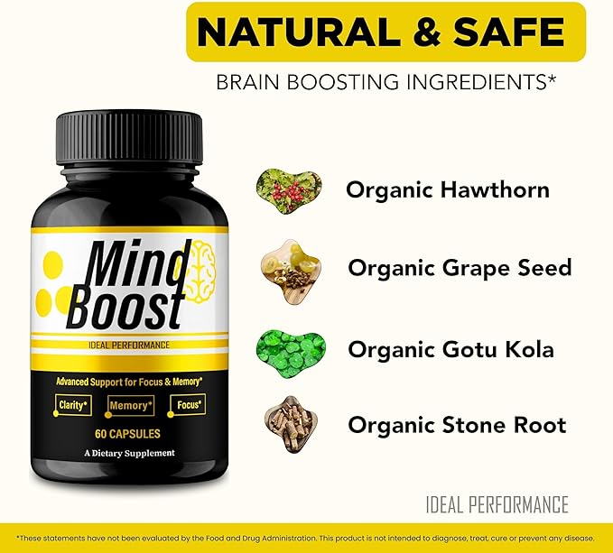 IDEAL PERFORMANCE Mind Boost Capsules MindBoost Pills Reviews (2 Pack)