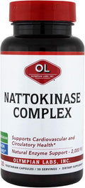 Olympian Labs Nattokinase Complex with Grape Seed Extract Herbal Supplements Superior Heart Health Support - 30 Daily Capsules