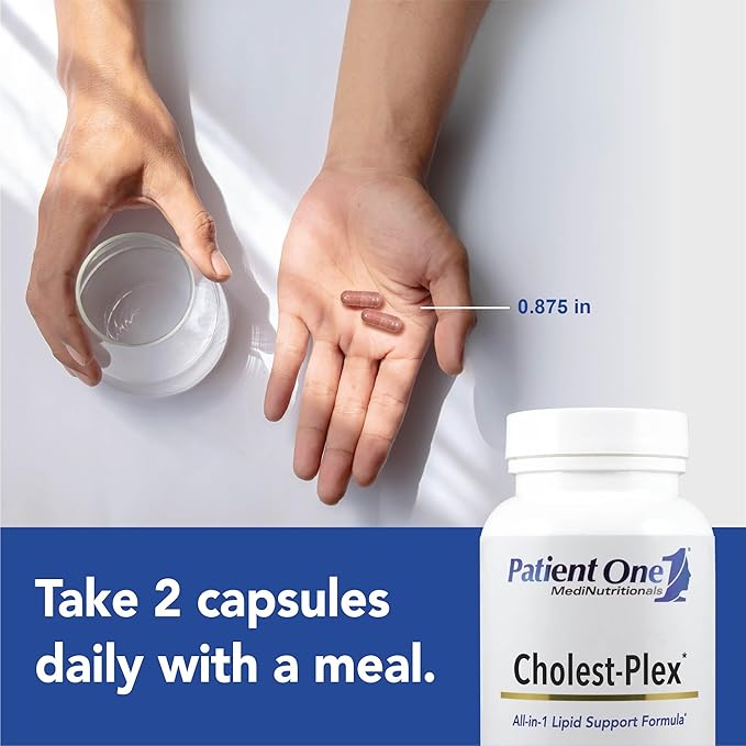 Patient One Cholest-Plex | Supplement to Support Heart and Vascular Health and Healthy Lipid Metabolism* | with RYR CoQ10 and More | 120 Capsules