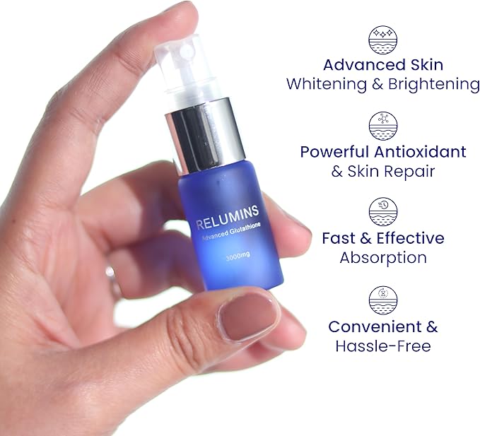 Relumins Highest Dose Sublingual Glutathione Oral Spray - New Advanced Formula 6000mg Plus Zinc - Professional Formula for Skin Brain and Immune Health Made in USA (3000mg x 2 Bottles)