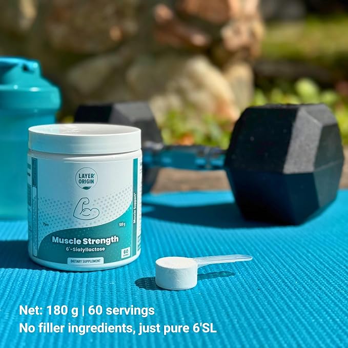 Layer Origin 6'-Sialyllactose (6'-SL HMO) for Muscle Health GNE Strength &amp Performance Support – Fast Recovery Reduced Fatigue 3000 mg per Serving 60 Servings