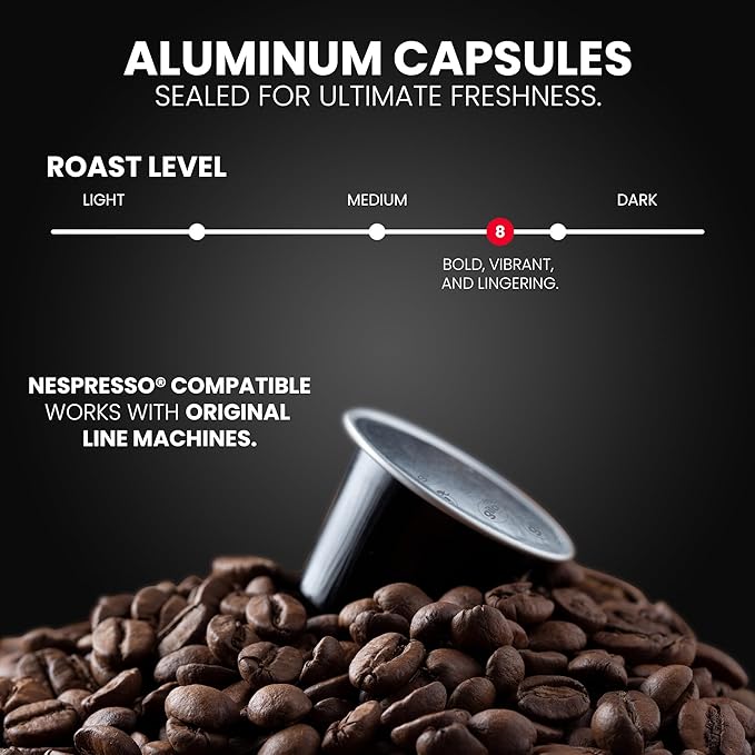 GILA Café Espresso Lungo Aluminum Coffee Capsules – Medium Roast Coffee Pods Compatible with Nespresso Original Machines – 100% Mexican Arabica with Hazelnut &amp Vanilla Notes 60 Count