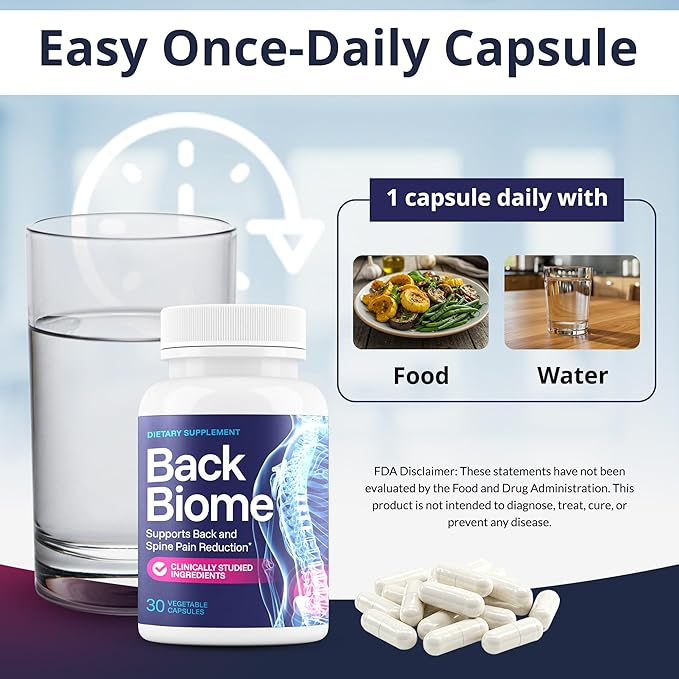 – Advanced 7-Strain Probiotic Formula for Gut &amp Back Health – Supports Digestive Balance Promotes Spinal Comfort – Non-GMO Vegan 30 Capsules