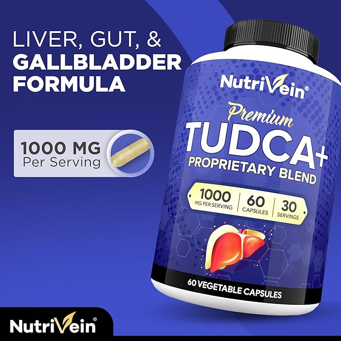 Nutrivein Premium TUDCA Supplement &amp Vitamin C Capsules Bundle: High-Absorption TUDCA+ &amp Liposomal Vitamin C Supplement Pair for Whole-Body Wellness Detox &amp Vitality