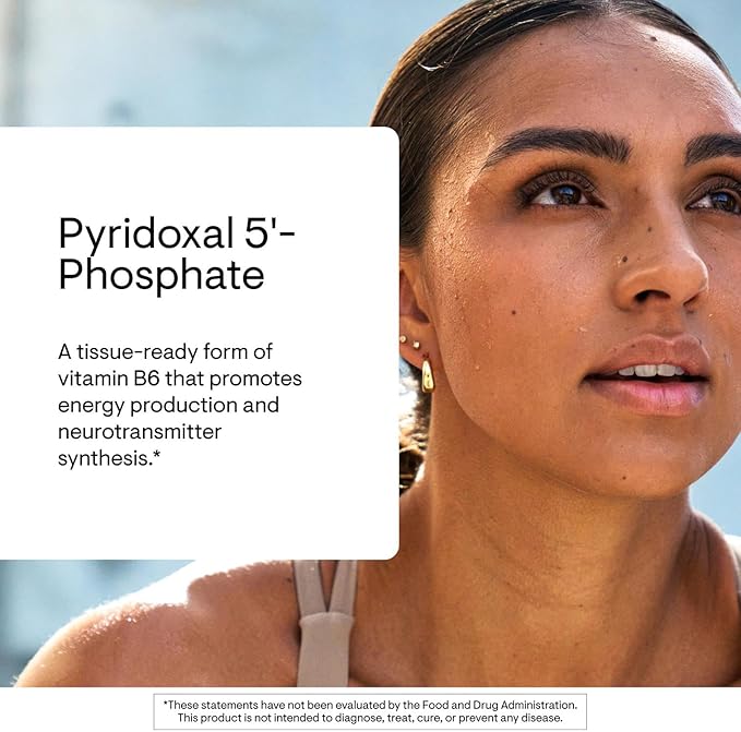 THORNE - Pyridoxal 5'-Phosphate - Bioactive Form of Vitamin B6 for Energy Production* - Vitamin B6 (Pyridoxine) Supplement - Third-Party Certified - Gluten Dairy &amp Soy-Free - 180 Capsules