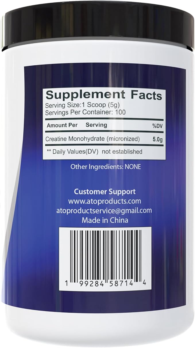 Creatine Powder for Over 40 - Creatine Monohydrate Powder for Brain Health &amp Cognitive Support | Micronized 500g | Supports Memory Focus &amp Muscle Strength | 100 Servings
