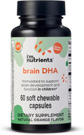 I'm Nutrients Brain DHA Algae Omega 3 Supplement for Kids | Supports Brain Development | Promotes Healthy Eye Function | Naturally Flavored | 60 Chewable Soft Gelatin Capsules
