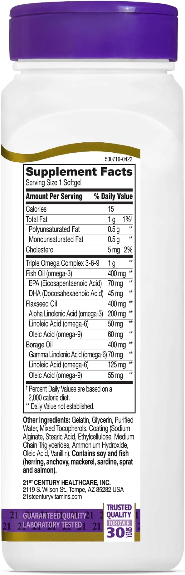 21st Century Triple Omega Complex 3-6-9-90 Count Pack of 3