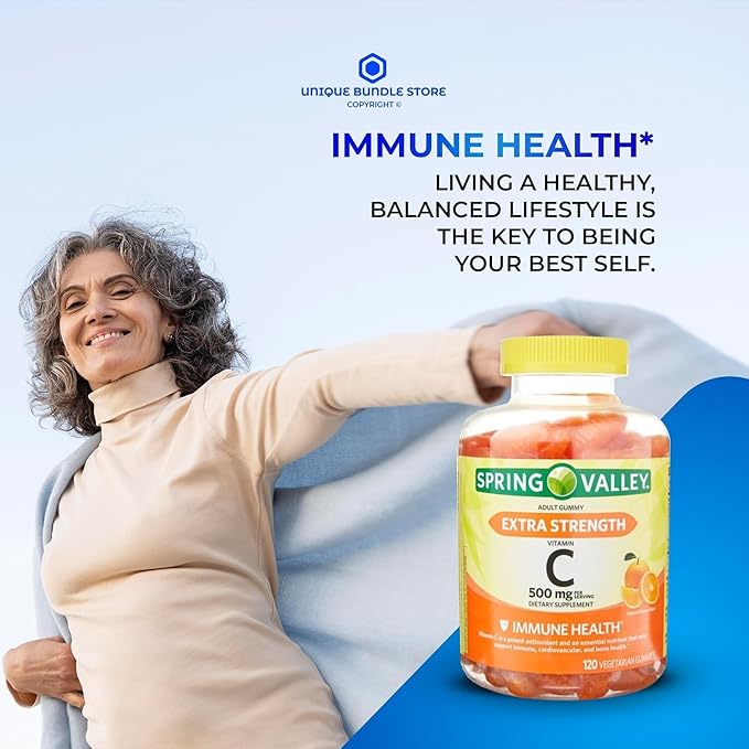 Vitamin C Gummies 500mg – 120 Count Natural Orange Flavor Daily Vitamin C Gummies for Adults Chewable VIT C Vegetarian No Artificial Flavors or Sweeteners (Pack of 1)