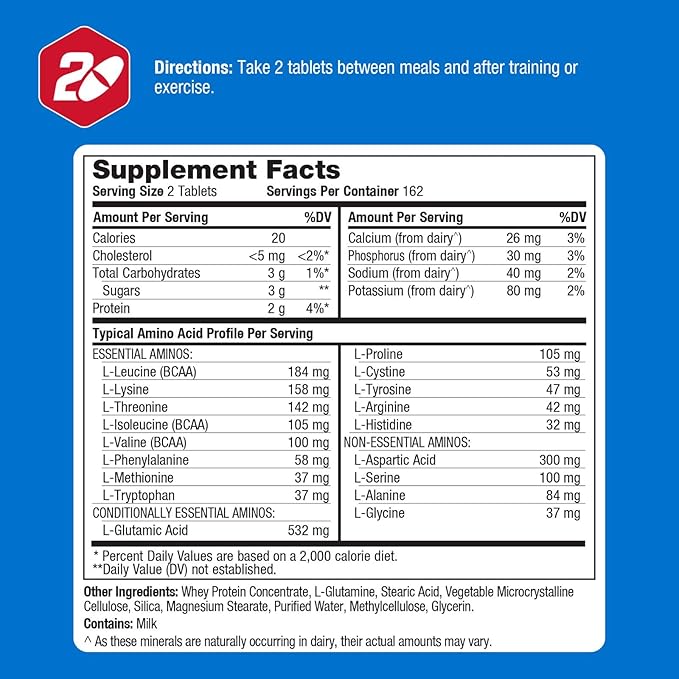 Prolab Amino 2000 Essential Amino Acids Supplement Full-Spectrum EAA Formula for Muscle Recovery Lean Muscle Growth &amp Performance Support (325 Tablets)