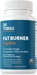 Dr. Tobias Fat Burner Nightly - Night Time Metabolic Support with White Kidney Bean Extract Ashwagandha Root Green Coffee Bean Extract &amp Melatonin | Non-GMO (60 Capsules 30 Day Supply)