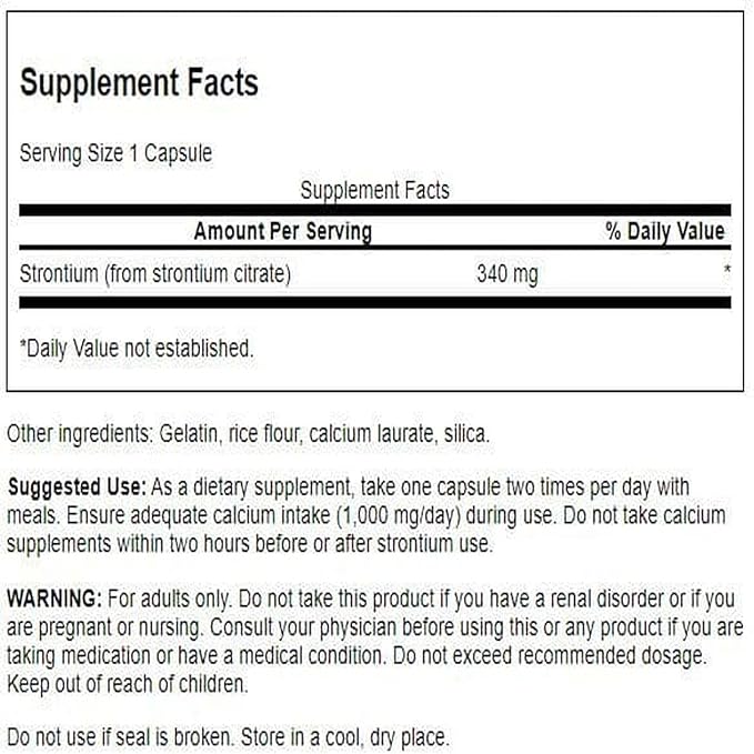 Swanson Strontium Citrate 340 mg 60 Caps (2 Pack)