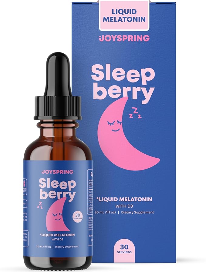 JoySpring SleepBerry Liquid Melatonin and Sulforaphane Supplement for Kids