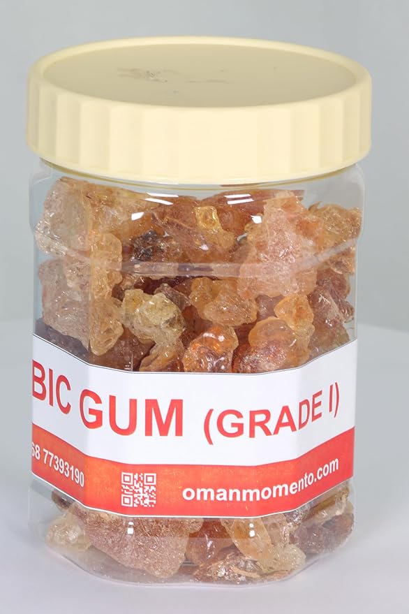 Pure Gum Arabic Dietary Fiber– Natural Purity Grade 1 – Supports Digestive Wellness – 200g (Orange)