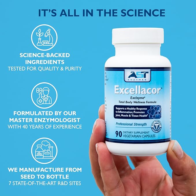 Excellacor-450 Systemic Enzyme Supplement – Acid-Resistant Serrapeptase &amp Proteolytic Enzymes – Supports Healthy Inflammation Response Joint Function &amp Circulation – 450 Vegetarian Capsules