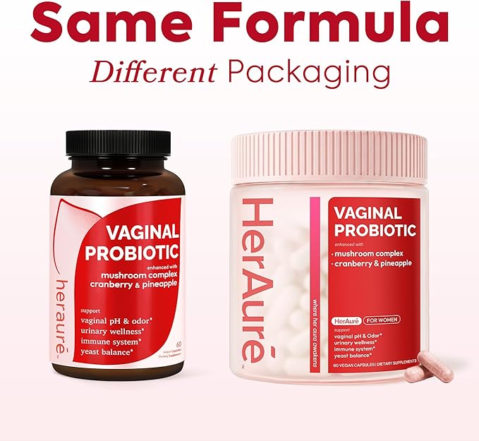 HerAure Vaginal Probiotics for Women - pH Balance Healthy Vaginal Odor Vaginal Flora Yeast Balance Women Probiotics and Prebiotics Immune Support - Prebiotics &amp Lactobacillus Probiotic60CT