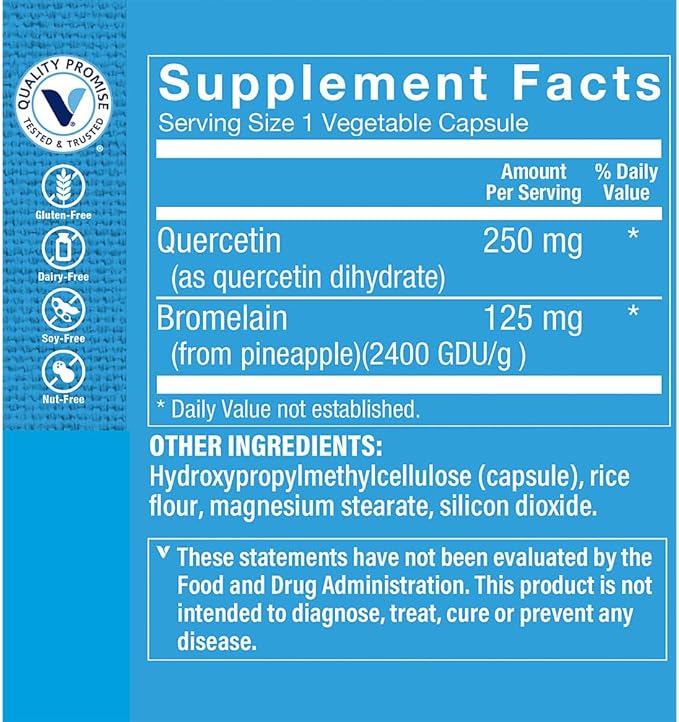 The Vitamin Shoppe Quercetin with Bromelain Antioxidant That Supports (180 Capsules)