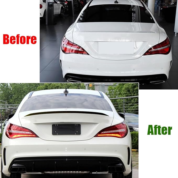 Kiyah Rear Wing Spoiler Splitter Compatible for Mercedes Benz CLA Class C117 CLA200 CLA260 CLA45 AMG 2013-2019 Car Tail Wing ABS Gloss Black(Gloss Black)