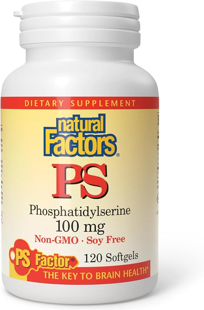 Natural Factors Phosphatidylserine Support for Memory Concentration and Brain Functions Soy and Gluten Free 120 Softgels
