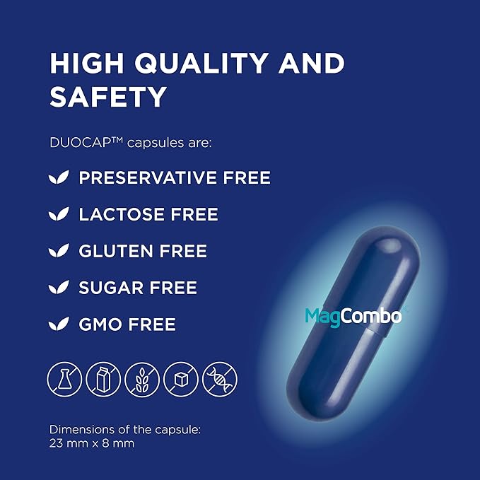 MagCombo - Concentrated Pure Magnesium Special Oil Formula for Maximum Absorption enriched with Vitamins В2 В6 В12 and С only 1 Capsule Daily.