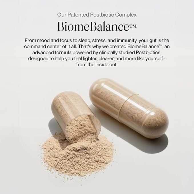 Postbiotics Gut Health Supplement – Bloating Relief Gut Health – Microbiome + Immune Support with BiomeBalance – 1000x More Active Ingredients Than Pre &amp Probiotics – 60 Capsules | SecondKind