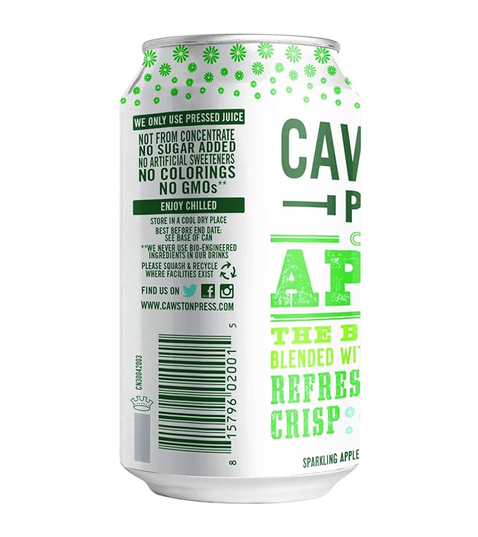 Cawston Press Sparkling Cloudy Apple Juice 11.15 Ounce Cans (Pack of 24)