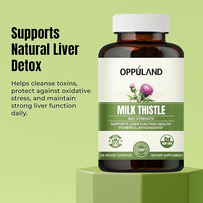Milk Thistle Capsules - 250mg Herbal Liver Detox Supplement with Dandelion Root Turmeric Root and Artichoke Extract - Advanced Milkthistle Complex for Liver Health &amp Defense - 120 Day Supply